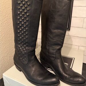 Frye Rider Pyramid Pull-on Studded Leather Boots
